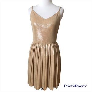 Hollister Gold Shimmer fit and flare Dress 
size medium